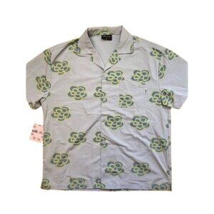 KROST X BARNEYS NEW YORK FLORAL COLLARED SHIRT IN BLUE